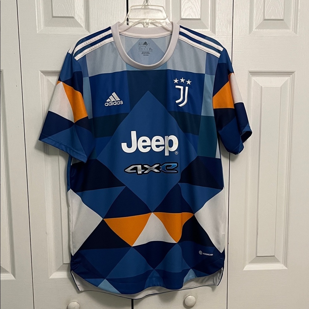 Adidas Men's JJ Blue and Orange Soccer Jersey jeep
